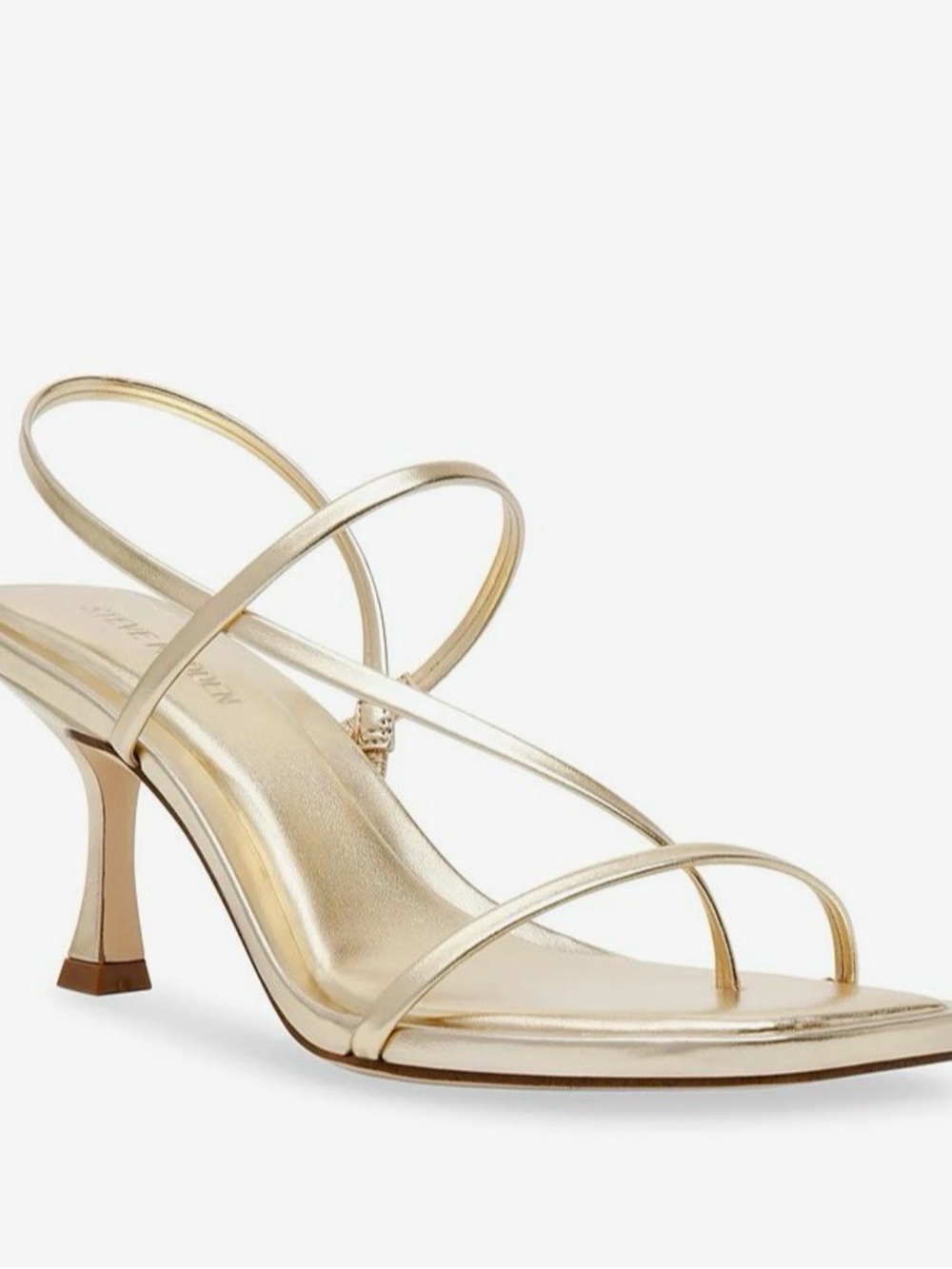 Steve Madden Metallic Gold Strappy Kitten Heel Sandal
